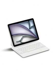 适用于 iPad Air 11/13 英寸 M3/2025/A16（第十代）的阿拉伯语键盘保护套，以及适用于 iPad Pro 11/12.9 英寸/13 英寸 M4/M2（第六代/第五代/第四代）的翻盖式键盘保护套，支持智能无线多点触控，带背光，磁吸式设计，白色