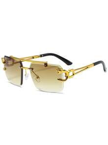 4 Pieces Frameless Fashion Glasses For Women, Black Fashion Glasses For Men, Y2k Fashion Glasses, Carnival Eyewear, Suitable For Sports, Traveling, Festival Wear, Beach, Driving, Going Out Wear, Vacation, Street, Sport Style, Fishing, Street Wear With Accessories, Outdoor Activities, Party, Summer Vacation Beach Festival Accessories,