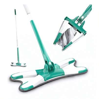Esfregão De Limpeza Flat Mop Giratório Microfibra 360º Rodo Lava e Seca Torção Multiuso Piso Chão