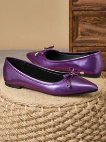 Damen Spitz zulaufende Slip-On Lässig Schuhe mit Schmetterling Anhänger, Lila, vielseitig für Alltag, Outdoor & Lässig, Frühling/Sommer/Herbst