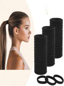 300/200/100/50/20 pièces de unicolore élastiques à cheveux, faciles et élégants : élastique noir, convenant à la mode quotidienne. Spécialement conçus pour tous les types de cheveux, offrant un effet de fixation confortable et antidérapant. Que ce soit pour une queue de cheval, un chignon ou une tresse. Ajoutez une touche d'élégance à vos découvertes quotidiennes, la simplicité ne se démode jamais.