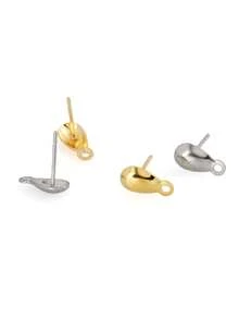 20pcs Stainless Steel Teardrop Stud Earrings Base Findings Fashion Geometric Earrings Posts For DIY Earring Jewelry Making Accessories Supplies - DIY Earrings - View 7