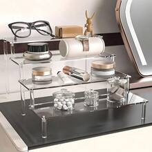 1 Acrylic Display Shelf, Perfume Rack Organizer, Transparent Acrylic Layer Shelf Extender, Suitable For Perfume Display Shelf, Desktop Organization, Figurine And Character Models, Paper Cup Display Shelf Extender