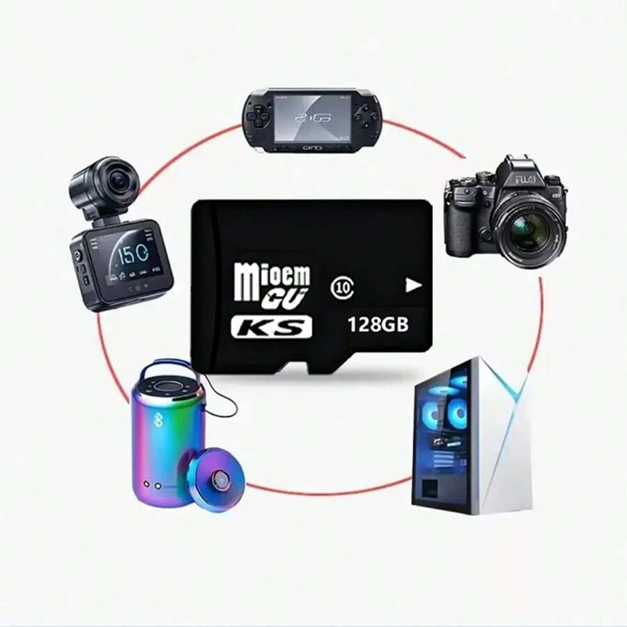 1pc Monitoring Camera Memory Card Mini TF SD Card High-Speed Flash Storage Card Compatible With Computer, Digital Camera, Security Camera, Audio, Driving Recorder, Smartphone And GPS Navigation, 16GB/32GB/64GB/128GB/256GB - Black - View 1