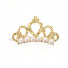 1/5pcs Faux Pearl Crown Pet Hair Clips - Stylish Crown Shape Bows For Dogs And Cats - Grooming Supplies And Accessories .