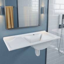 DoceLar Store Pia Lavatório Copacabana 60 cm Para Banheiro Branco Brilho