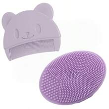 2 件套婴儿洗发水套装硅胶刷和梳子，头部清洁器（用于乳痂）和头发顺滑剂