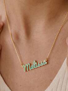 1 PIEZA | Collar con inicial de lujo personalizado y único de 6 colores | Nombre grabable | Joyería con estilo de hada brillante y de superposición (Regalo ideal para la mejor amiga, mujeres jóvenes)