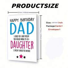 1Pc Funny Birthday Card For Dad, Dad Birthday, Card From Daughter, Family Birthday, For Him, British Humour, Cheeky Card, Rude - Happy Birthday Dad