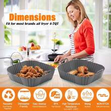 Silicone Air Fryer Liner,Air Fryer Mat,Barbecue Pot Tray Pad BBQ Oven Baking Mold ,Reusable Silicone Baking Mat,Kitchen Gadgets - Multicolor - View 3