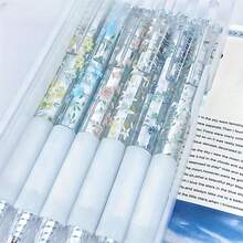 6 piezas Bolígrafo retráctil de estudiante con punta 0.5ST, de secado rápido y neutral, con Body de plástico para un agarre talla grande cómodo, con una longitud de 14 cm/5,51 pulgadas, que permite una escritura talla grande suave y uniforme, con una caligrafía clara y brillante