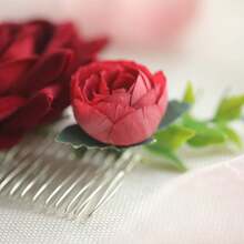 Handgemachter Samt Rosen Haarkamm, Hochzeitsfeier Haaraccessoire, künstliche Blumen Braut Haarschmuck, künstliche Blumen Rosen Haarspange, perfekt für Abschlussball, Bankett, Veranstaltungen