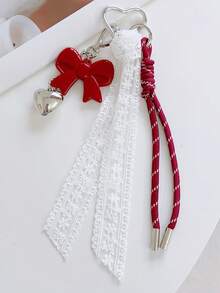 NS Style Metal Heart Key Chain With Lace And Acrylic Bow Pendant Bows Y2K Beach Accessories Daisy - Multicolor - View 11