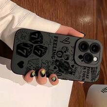 Funda de teléfono con diseño de dados y letras, funda protectora anticaídas, funda protectora total a prueba de golpes para 12 - Negro - Ver 3