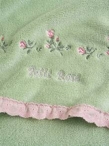 1/2/3 件珊瑚绒刺绣玫瑰浴室毛巾/浴巾，田园浪漫风格花卉元素，吸水柔软流苏洗脸巾或浴巾，舒适的家居浴室装饰，情人节礼物，美容院返校日家用浴室淋浴毛巾，适用于美容院、酒店运动、家居必需品、毛巾、护肤 - 綠色 - 查看 11