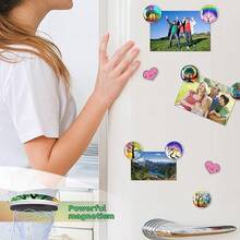 冰箱贴，Nevera，圆形玻璃冰箱贴，可爱冰箱贴，磁性贴纸，装饰性个性化工艺品，高品质磁铁，精美典雅的图案，小巧实用，适用于白板、教室、厨房、办公室、家庭、橱柜和照片。 - 彩色 - 查看 7