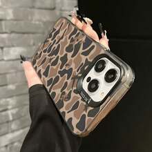Camouflage Pattern Phone Case, Shockproof Phone Protective Cover, Phone Accessories Compatible With IPhone 16 15 14 13 12 11 Pro Max - 黑色 - 查看 4