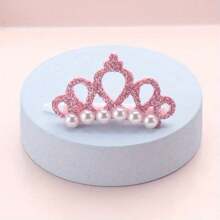 1/5pcs Faux Pearl Crown Pet Hair Clips - Stylish Crown Shape Bows For Dogs And Cats - Grooming Supplies And Accessories .