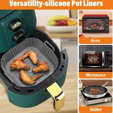 Silicone Air Fryer Liner,Air Fryer Mat,Barbecue Pot Tray Pad BBQ Oven Baking Mold ,Reusable Silicone Baking Mat,Kitchen Gadgets - Multicolor - View 2