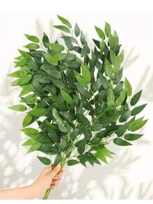 6 件（60 厘米/23.6 英寸）人造绿色植物，包括椰枣树叶、柳枝、假绿叶茎，适合悬挂在花环和藤蔓上，可插入花枝中，适用于婚礼、花束、拱门、背景幕布、餐桌装饰、家居装饰和户外婚礼氛围营造。 - 彩色 - 查看 3