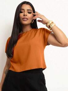 Basic Cropped Modeling With Perfect Fit Factory Price Get Yours Now - Bronze - View 4