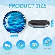 冰箱贴，Nevera，圆形玻璃冰箱贴，可爱冰箱贴，磁性贴纸，装饰性个性化工艺品，高品质磁铁，精美典雅的图案，小巧实用，适用于白板、教室、厨房、办公室、家庭、橱柜和照片。 - 彩色 - 查看 3