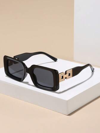 1 Pair Fashionable Oversized Black Y2K Style Fashion Glasses For Women, Suitable For Summer Beach Bonfire Parties, Gifts, Retro Streetwear, Driving, Outdoor Travel, Parties, Stage Performance, Beach Accessories, Back To School Season