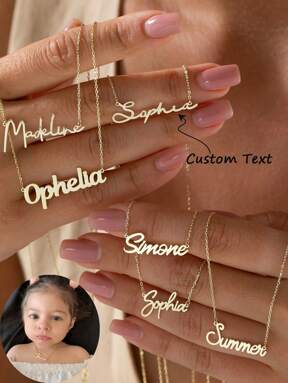 1PC Personalized Children Boys And Girls Simple Name Stainless Steel Necklace ,Customized For Delicate Gift For Kids, Baby Shower,Back To School Winter Gift Ideas Boy Girl Valentine's Day,Mother's Day Gift,Multi-Functional,Ornamental,Letter,Stylish,Modern,Colorful,Cute,Adorable,Casual,Custom,Personalised,Unique,Customized,Ideal Gifts For Him,Ideal Gifts For Her,Easy Comfort,Birthday Gift