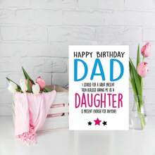 1Pc Funny Birthday Card For Dad, Dad Birthday, Card From Daughter, Family Birthday, For Him, British Humour, Cheeky Card, Rude - Happy Birthday Dad
