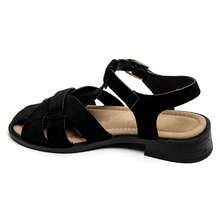 Sandales Élégantes à Lanières Entrelacées avec Boucle Ajustable - Confort et Style Assurés ! - 黑色 - 查看 3