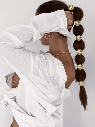 Resyla 4个/套 超闪亮球形高弹力发圈，简约时尚发圈，新款韩版马尾发圈，优雅高端晚礼服发饰，公主风休闲发饰，摄影道具，女士发饰，美妆工具，卷发装饰，发饰，发饰，配饰，女士发饰，秋季，旅行