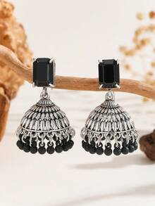 1 cặp bông tai cổ điển, bông tai vuông khảm thủy tinh thanh lịch, bông tai thả tua rua, đồ trang sức tinh tế, phù hợp với trang phục hàng ngày của phụ nữ, lễ hội, đám cưới và tiệc tùng - nhiều màu - Xem 11