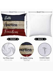 4pcs/1pc Independence Day Pillowcase, American Independence Day Decorative Pillow Cover, Red, White, Blue Striped Design, Pentagram, Truck, Flower Pattern Design, Used For Party Decoration In Living Rooms, Sofas, And Bedrooms | 18x18 Inches | Zipper Closure | Soft And Comfortable Fabric - Durable, Fade Resistant, Machine Washable, Suitable For Independence Day Gifts, Independence Day Decorations, And Home Decor. No Pillow Core