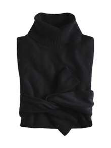 MF Kit 3 Basic Women's Knitted Blouse High Neck Cacharrel Sweater - MILITAR/CAQUI/PRETO - View 4