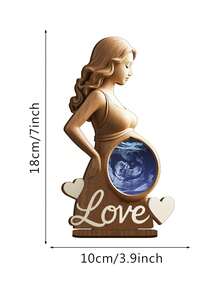 1个定制胎儿超声波照片相框，创意木质新生儿纪念装饰，孕期超声波照片相框，送给孕妇、新妈妈的礼物，10*18厘米/3.9英寸*7英寸，母亲节礼物，周年纪念礼物，家居和谐，圣诞节礼物