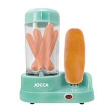Jocca Máquina divertida de fazer cachorro-quente turquesa ou vermelho: vaporizador, capacidade para 6 salsichas, aquecedor de pães, multifuncional para cozinhar ovos e vegetais, fácil de usar e limpar, design compacto, interruptor liga/desliga, 220-240 V, 350 W + 12 W - Entrega 24/72 h