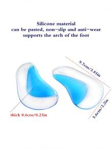 Bantalan Kaki Depan Silikon, Bantalan Metatarsal Perekat Sendiri, Sisipan Anti-Selip Ukuran Setengah, Bantalan Sepatu Hak Tinggi Lembut, Bantalan Pelindung Kaki, Unisex - Biru - View 4