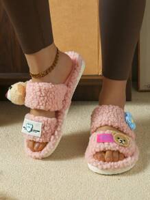 shensongni Women's Home Plush Slippers Animal Slippers Bear Slippers Black Slippers Cute Slippers Fashion Slippers EVA Thin Bottom Slippers Lightweight Slippers Soft Bottom Slippers Mute Slippers Wooden Floor Slippers Bedroom Slippers Indoor Slippers Household Slippers Patio Slippers Office Slippers Hotel Slippers Carpet Slippers Cartoon Slippers Fluffy Slippers Women Slippers