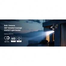 Light Bulb Security Camera With 3MP HD, Infrared Night Vision, Pan/Tilt, 2-Way Audio, Human Detection & Alexa Compatibility