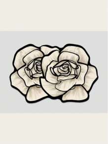 1pc Rose Pattern Diatomite Bathroom Mat, 0.3CM Diatomite Material, Decorative, Bathroom Mat, Toilet Mat, Q-Soft Cushion, Quick Absorbency, Anti-Bacterial, Easy Cleaning, Reusable, Wear-Resistant, Convenient Storage, Safe &