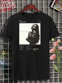 Sade Love Deluxe Album Tracklist Ladies T-Shirt Fashion Tee Music Tee Singer Tee Vintage Tee - 黑色 - 查看 2