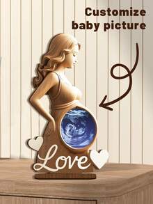 1个定制胎儿超声波照片相框，创意木质新生儿纪念装饰，孕期超声波照片相框，送给孕妇、新妈妈的礼物，10*18厘米/3.9英寸*7英寸，母亲节礼物，周年纪念礼物，家居和谐，圣诞节礼物