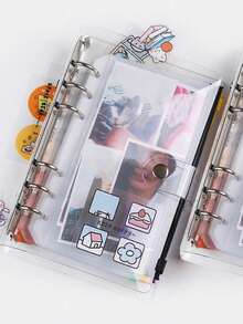 A6 Size Transparent Binder With 6 Zipper Closure Storage Bags - Multicolor - View 5