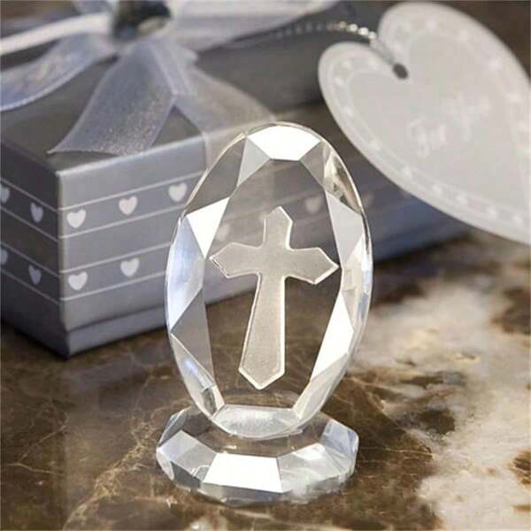 1 pieza Luz de noche pequeña cristal en estilo estatua de Jesús - Decoración cristiana para el hogar, regalos de aniversario, boda