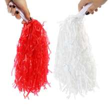 Pair Of Red & White Pom Poms – Perfect For England Football, Rugby & Cheerleading - Red and White - View 5