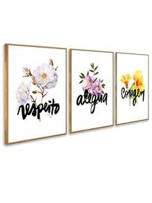 Kit Of 3 Respect, Joy, Courage Frames Ideal For Living Room, Office, Bedroom - Mocha Brown - View 5