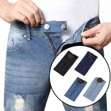 4pcs Belt Extension Belt - Pants Waist Extension Buckle - Pregnant Women - Obese People - Pregnant Women Use - Adjustable Extra Large Extension Buckle - Suitable For Jeans - Belt Accessories - Waist Decoration
