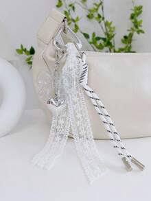 NS Style Metal Heart Key Chain With Lace And Acrylic Bow Pendant Bows Y2K Beach Accessories Daisy - Multicolor - View 7