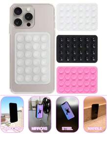 10pcs Double-Sided Silicone Suction Cup Upgrade Suction Cup Card Package Square Single Sided Phone Suction Cup Holder Adhesive Phone Case Holder Silicone Phone Accessories For Women For Men Wallet Mini Wallet Purse Wallet Magsafe Wallet Card Wallet