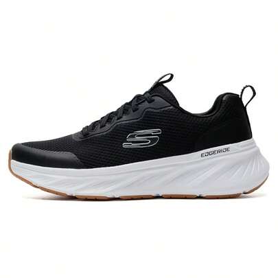 Skechers 男士轻便休闲运动鞋，减震耐磨跑步鞋，232835-BKW
